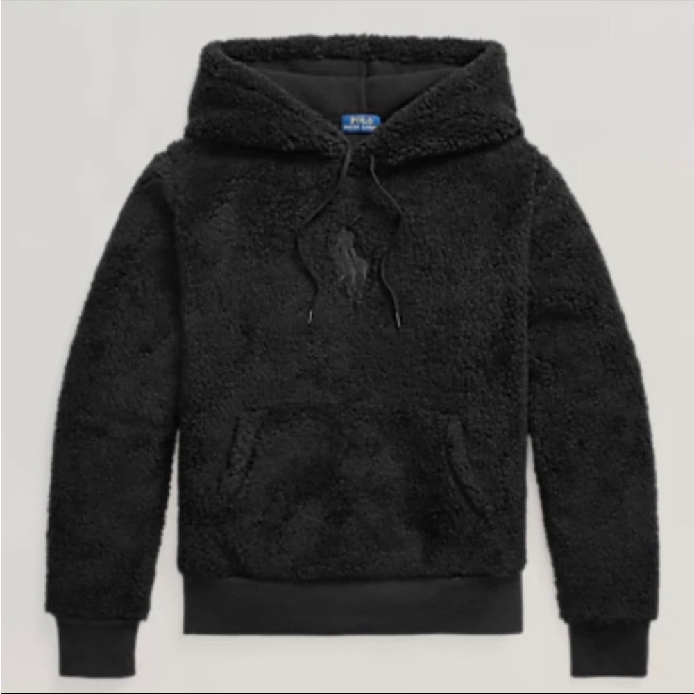 Ralph Lauren Black Plush Hoodie